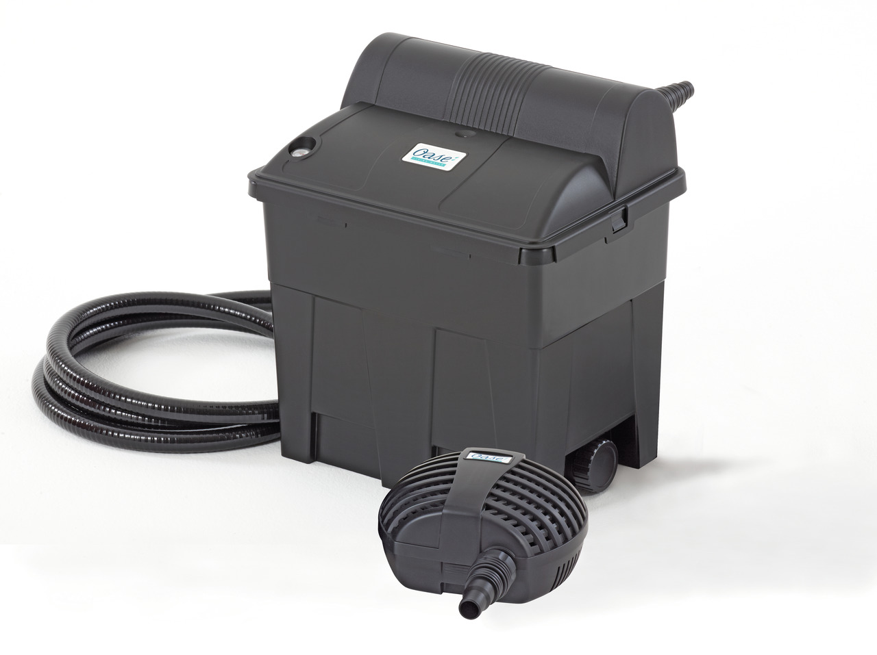 Oase BioSmart 16000 Teichfilter, für Teiche bis 16.000 L, sorgt für klares Wasser & gesundes Teichklima, inkl. Pumpe & Schlauch.