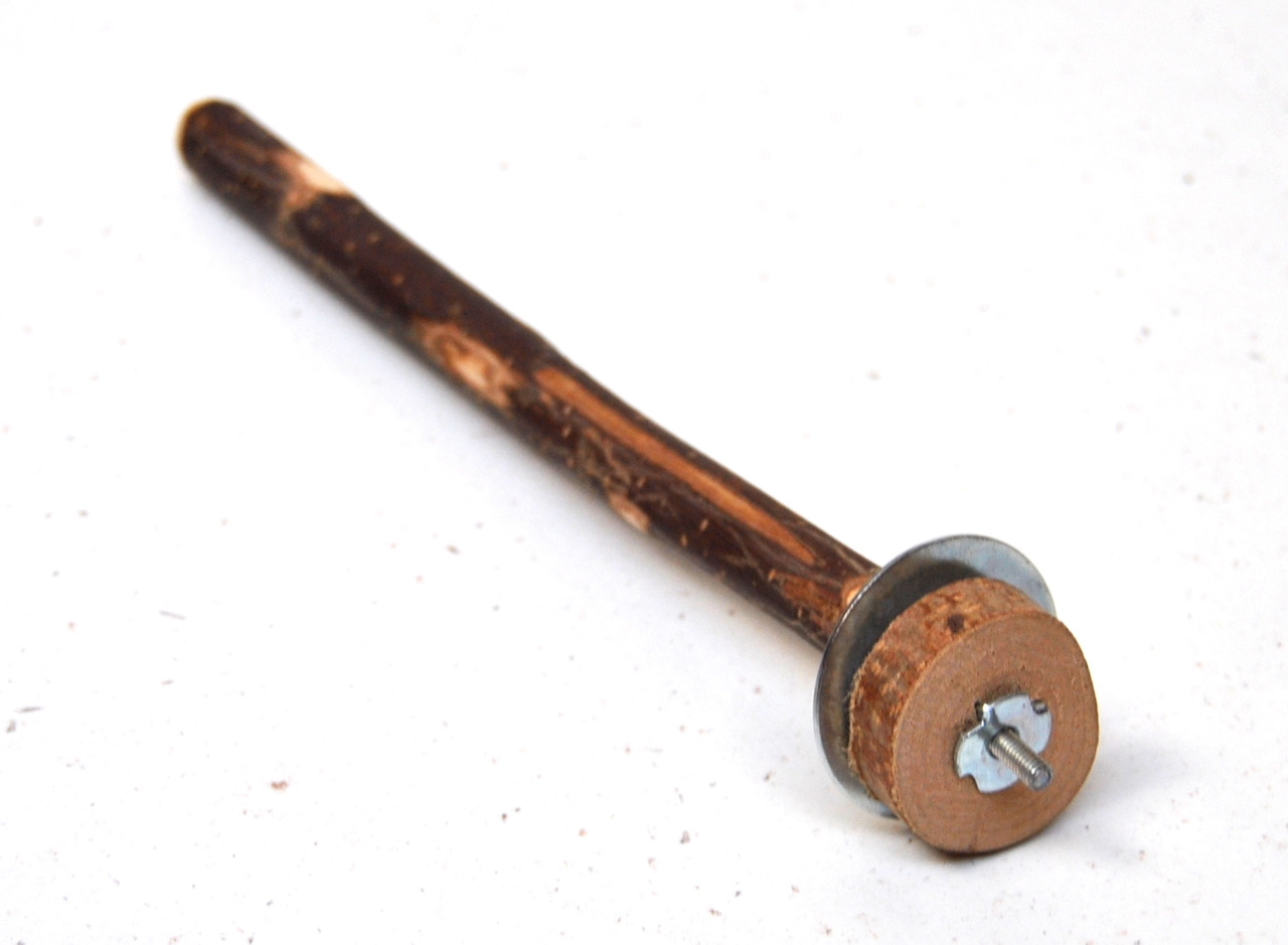 Ollesch Sitzstab für Ziervögel (Wellensittiche, Kanarienvögel), unbehandeltes Holz, inkl. Befestigung, einfache Montage.