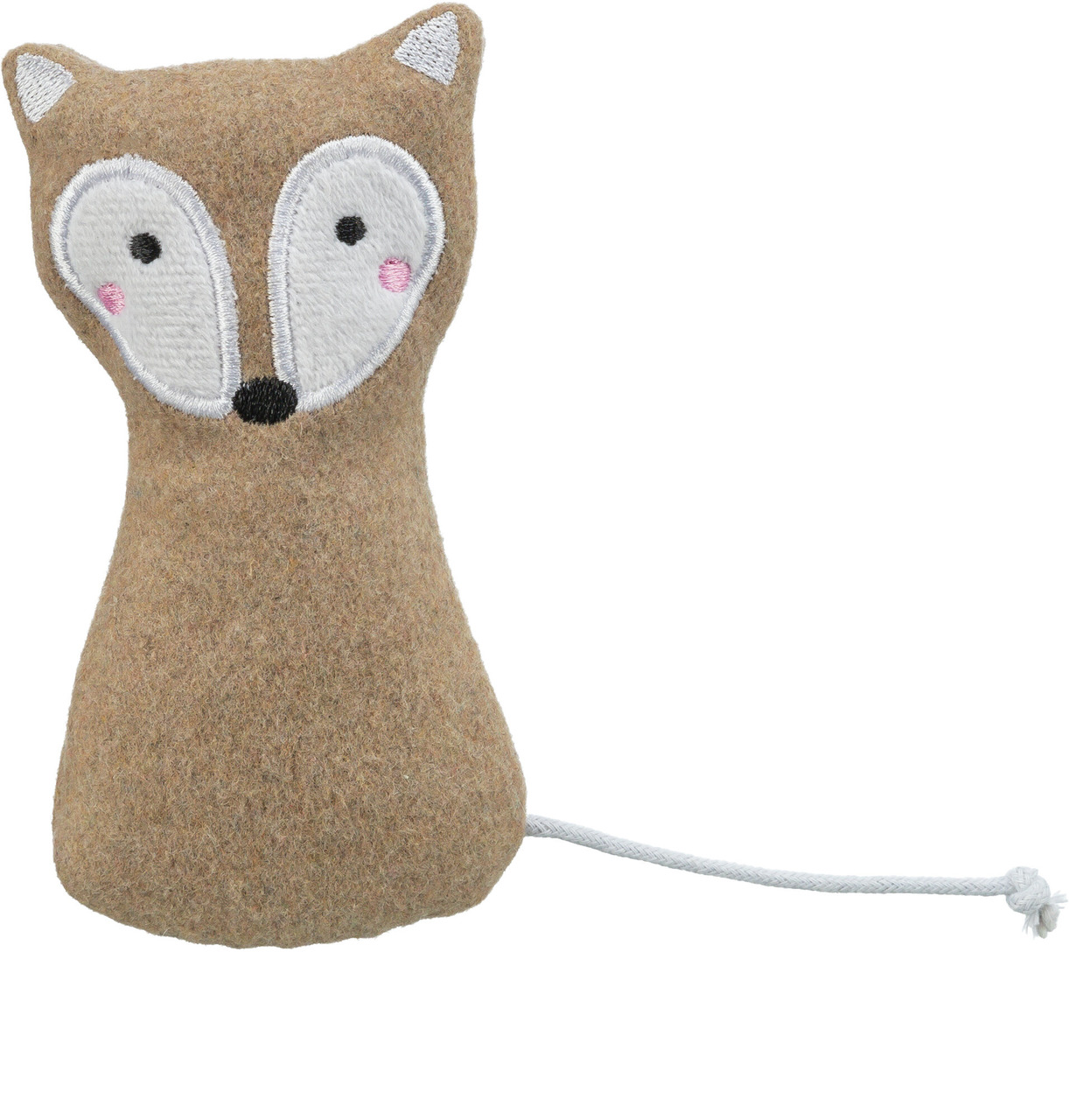 Katzenspielzeug „TRIXIE Filz-Fuchs“ für Katzen, beige, weiches Filzmaterial, mit Kordelschwanz, ideal zum Spielen.