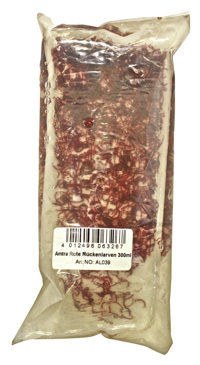 Amtra Rote Mückenlarven, 300 ml, für Zierfische, hochwertiges Fischfutter, vakuumversiegelt.