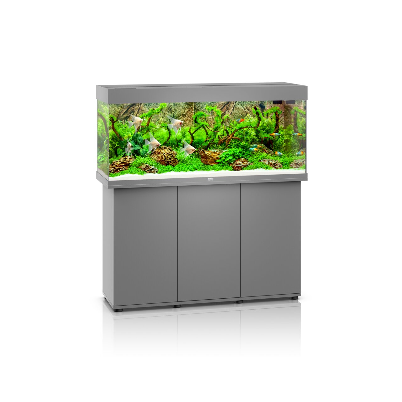 JUWEL Rio 350 LED Aquarium-Set, Grau, 350 L, für Süßwasserfische & Pflanzen, LED-Beleuchtung, mit modernem Unterschrank.