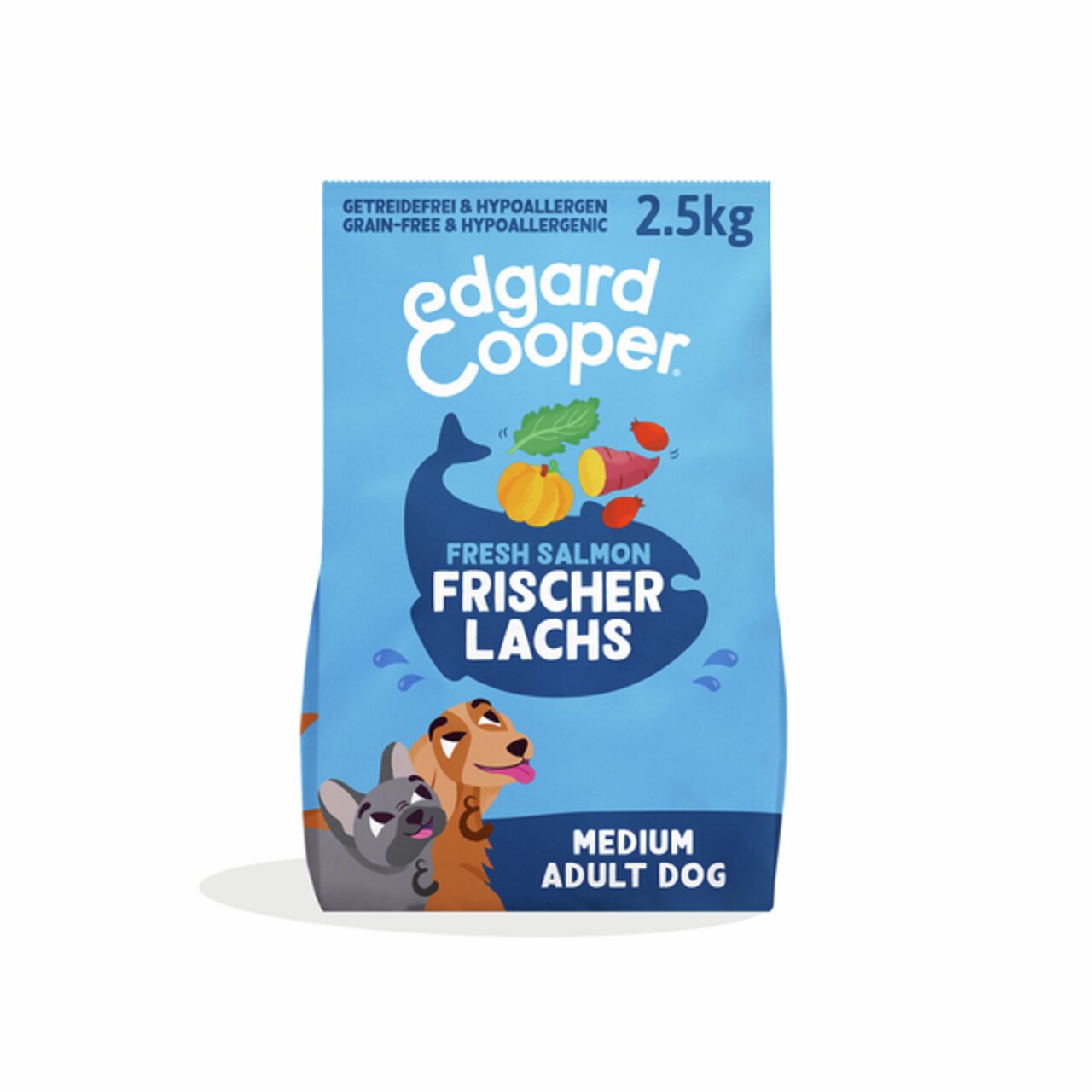 Edgard & Cooper Hundefutter für erwachsene Hunde, Geschmacksrichtung frischer Lachs, getreidefrei, 2,5 kg.