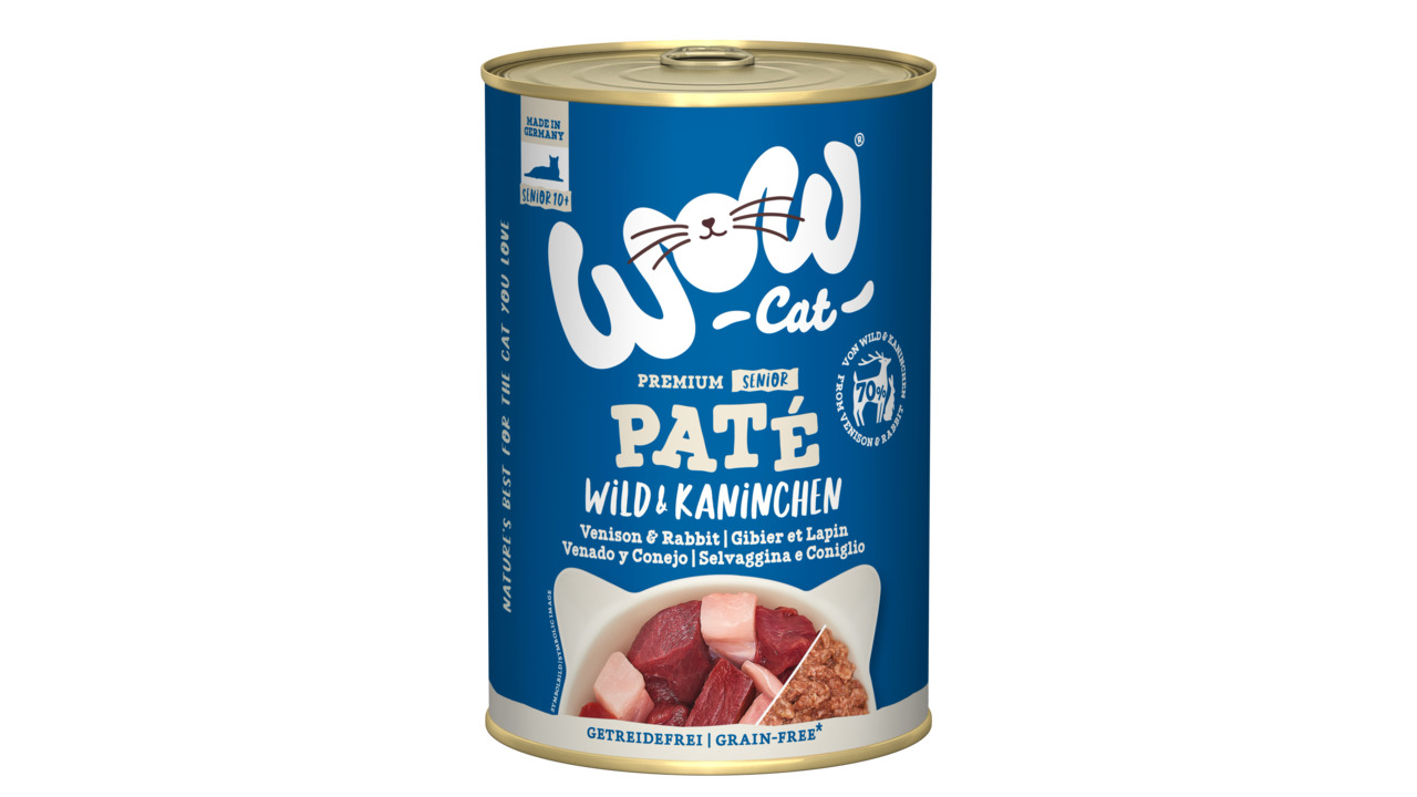 WOW Cat Senior PATÈ Wild & Kaninchen. 400 g