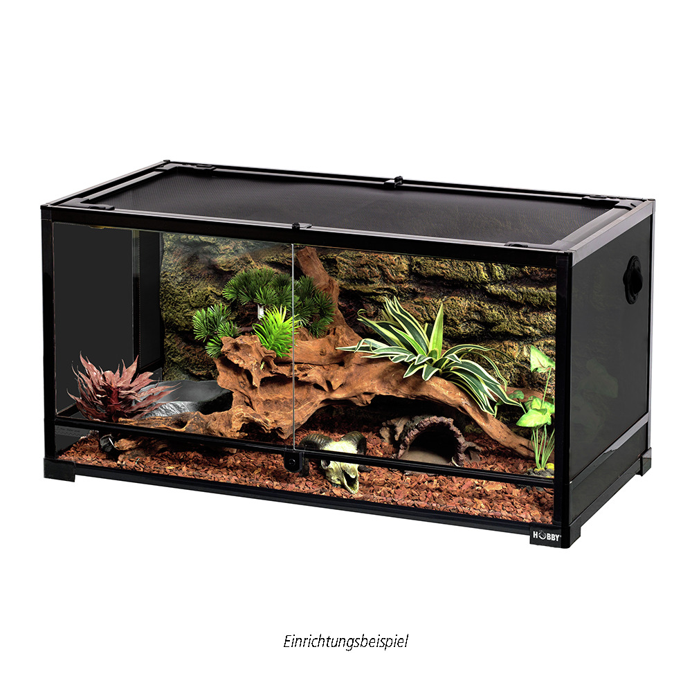 HOBBY Scaper Terrarium, für Reptilien & Amphibien, mit Frontbelüftung, Schiebetüren & Metallgitter, Deko nicht inkl.
