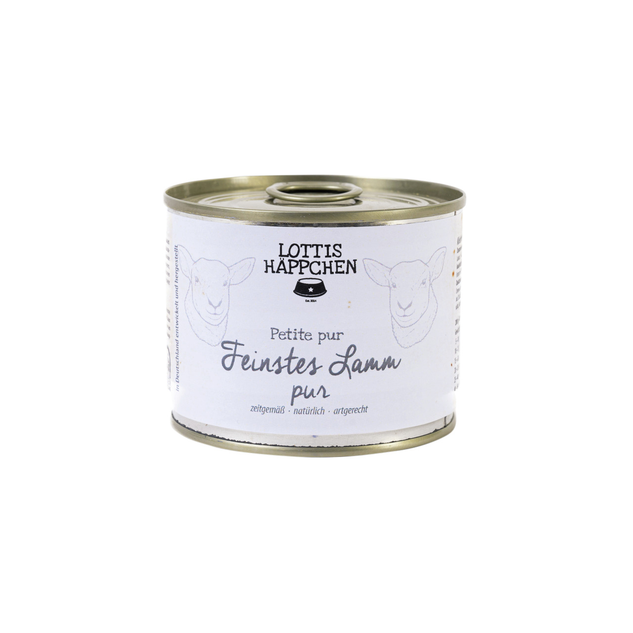 Sparpaket 24 x 200 g Lottis Häppchen Petite pur Feinstes Lamm pur Hunde Nassfutter