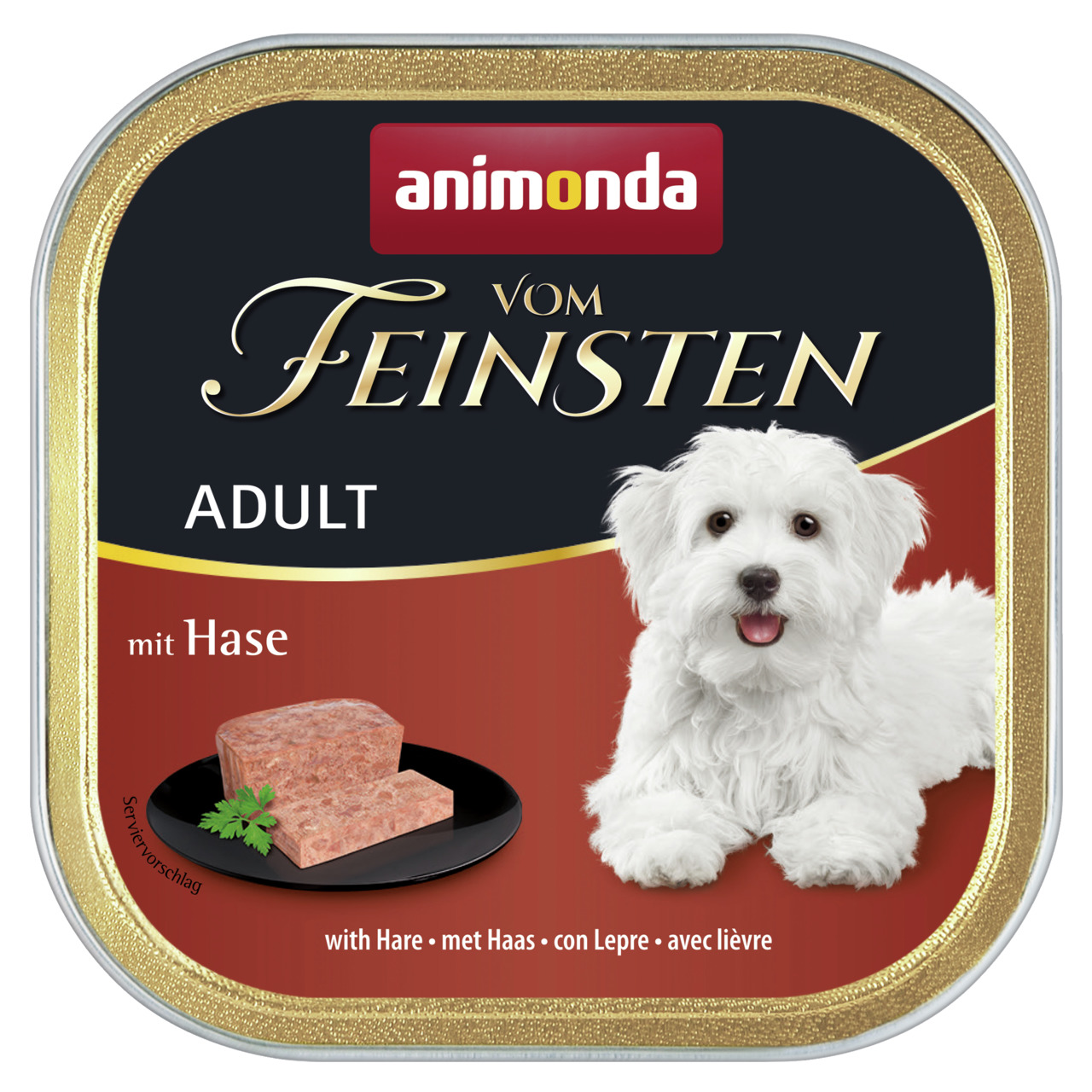 animonda vom Feinsten Adult, Hundefutter, Hase, 150 g, hochwertig, für ausgewachsene Hunde.