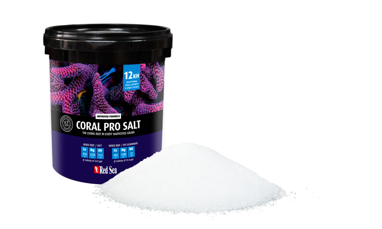Red Sea Coral Pro Salt, Meersalz für Korallenriffe, 22 kg, 12 KH für Korallenwachstum & intensive Farben, ideal für Aquarien.