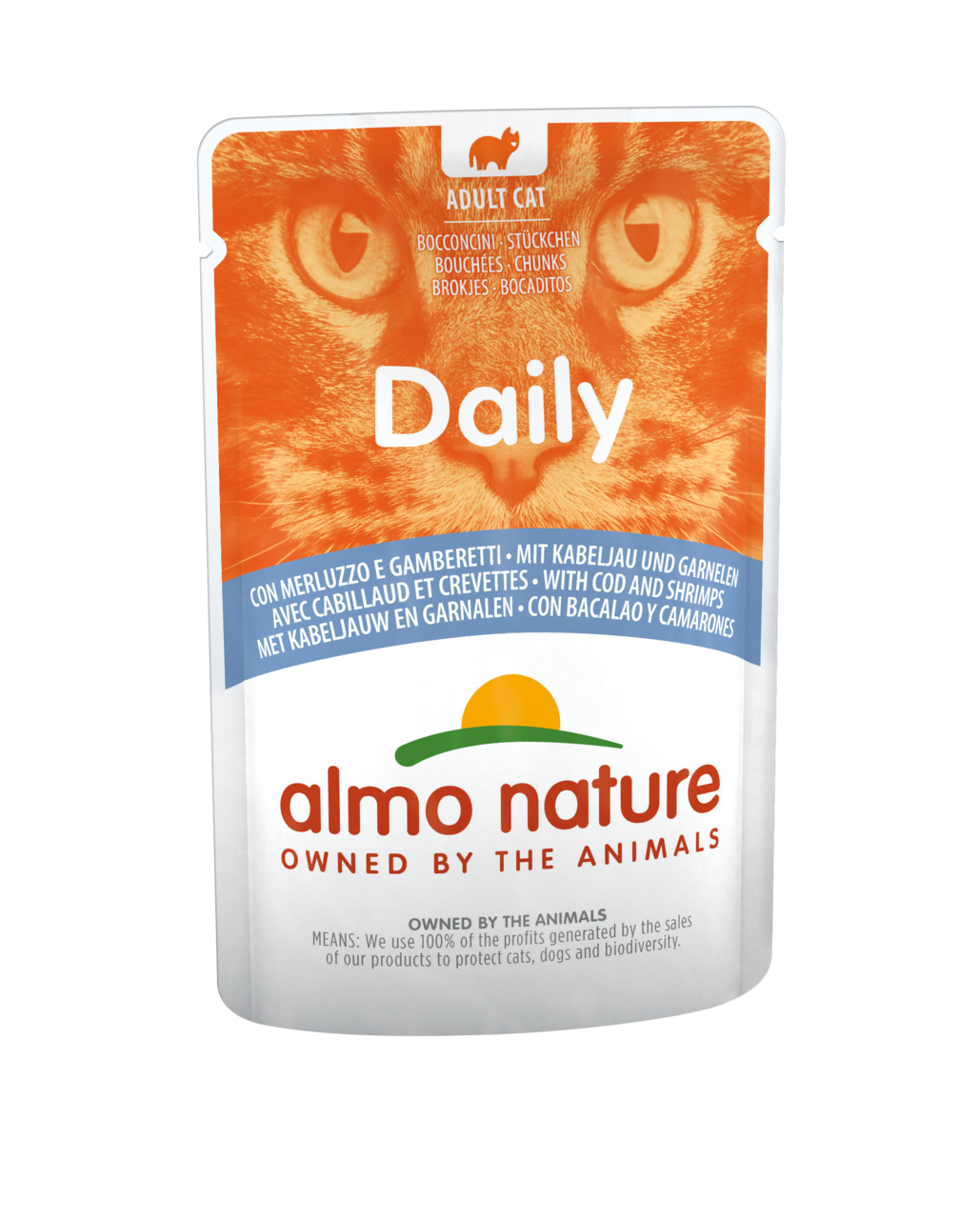 Sparpaket 30 x 70 g Almo Nature Daily mit Kabeljau & Garnelen Katzen Nassfutter