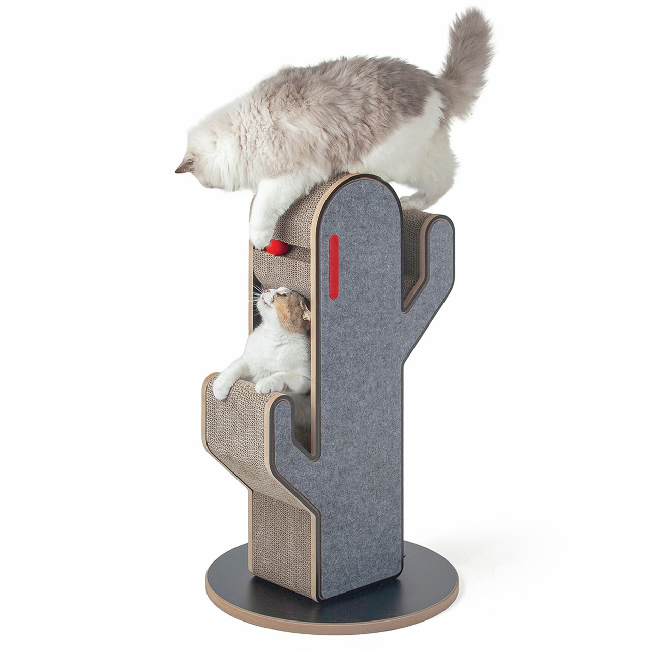 Kratzbaum „CanadianCat Cactus“ für Katzen, modernes Design in Kaktusform, grauer Filz & Sisal, ideal zum Kratzen & Klettern.