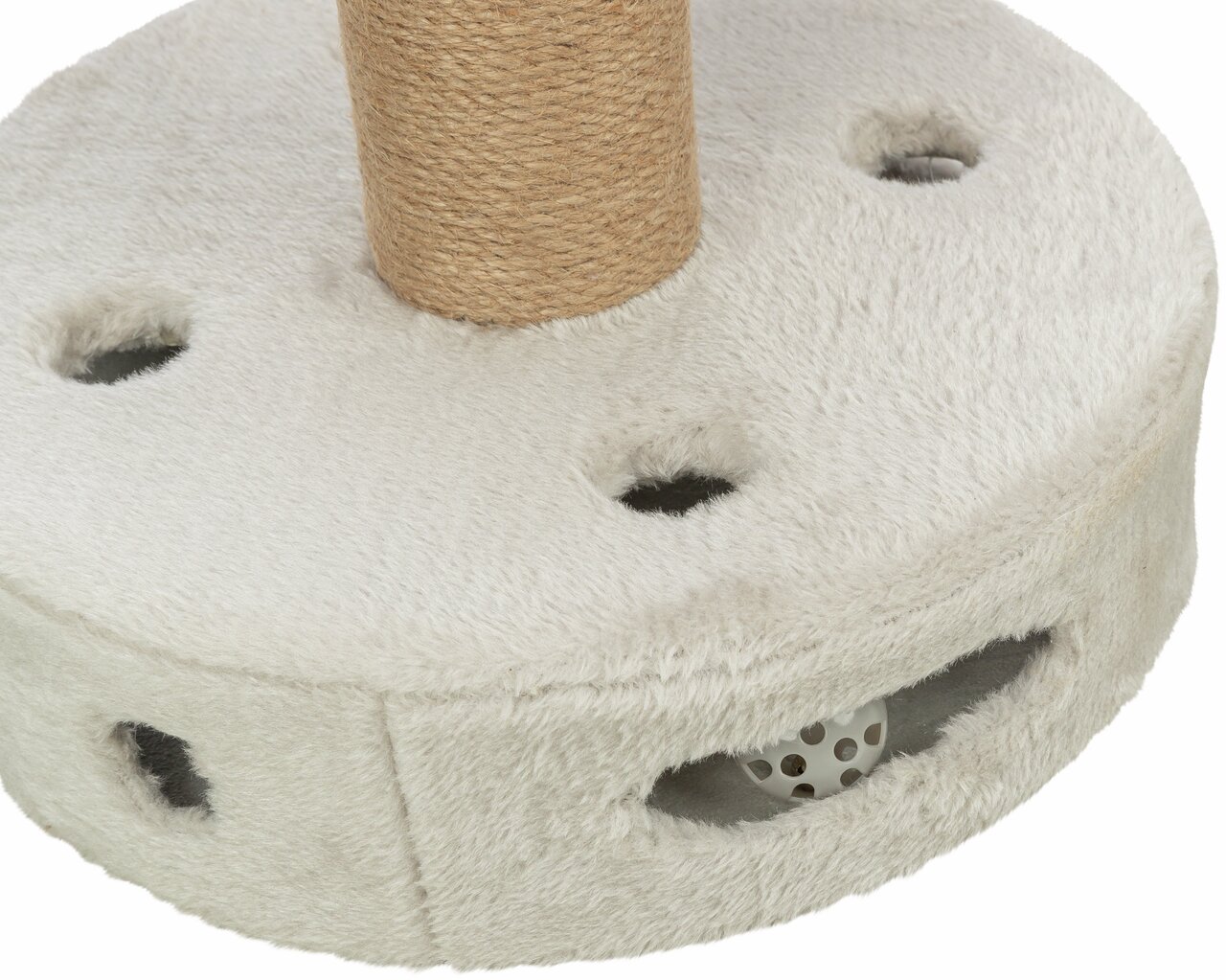 TRIXIE Spiel- & Kratzbaum für Hauskatzen, Sisal-Kratzsäule, Plüschbasis mit Öffnungen & Spielball, ideal für Krallenpflege & Spieltrieb.