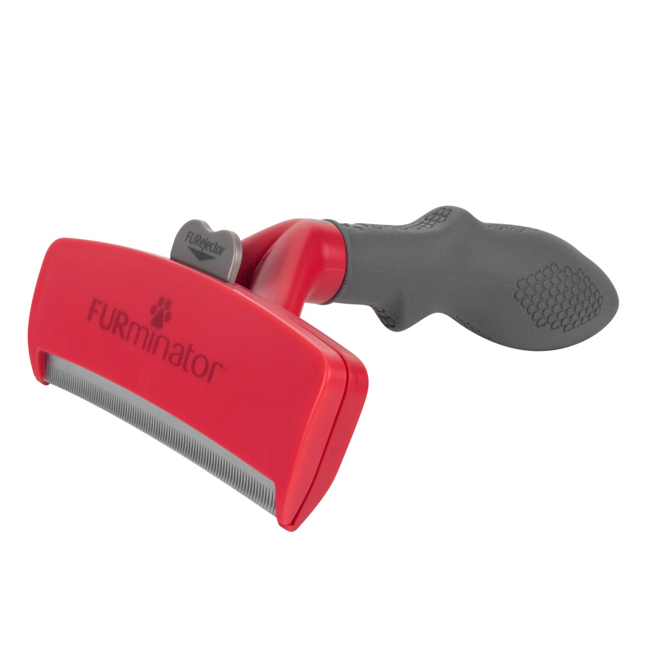 FURminator deShedding-Tool, Pflegewerkzeug f. Hunde-Katzen, rote Klinge, ergon. Griff, reduziert Haarverlust, versch. Größen.