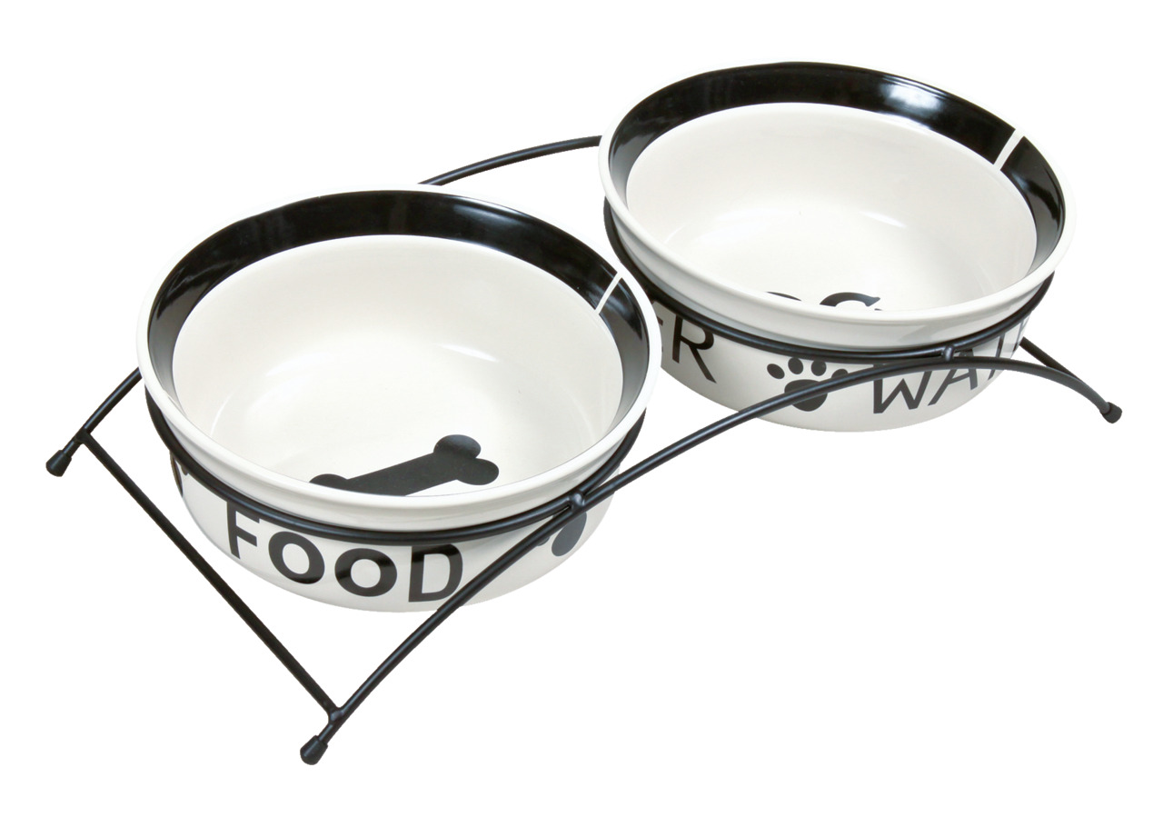 Trixie Napf-Set Keramik/Metall Food & Water Hunde Zubehör 2 x 1,6 l