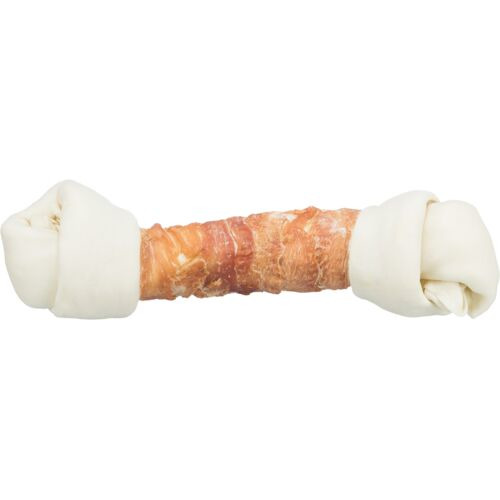 TRIXIE Kauknochen, Hunde, Rinderhaut m. Hähnchen, schmackhafte Belohnung, 11 cm.