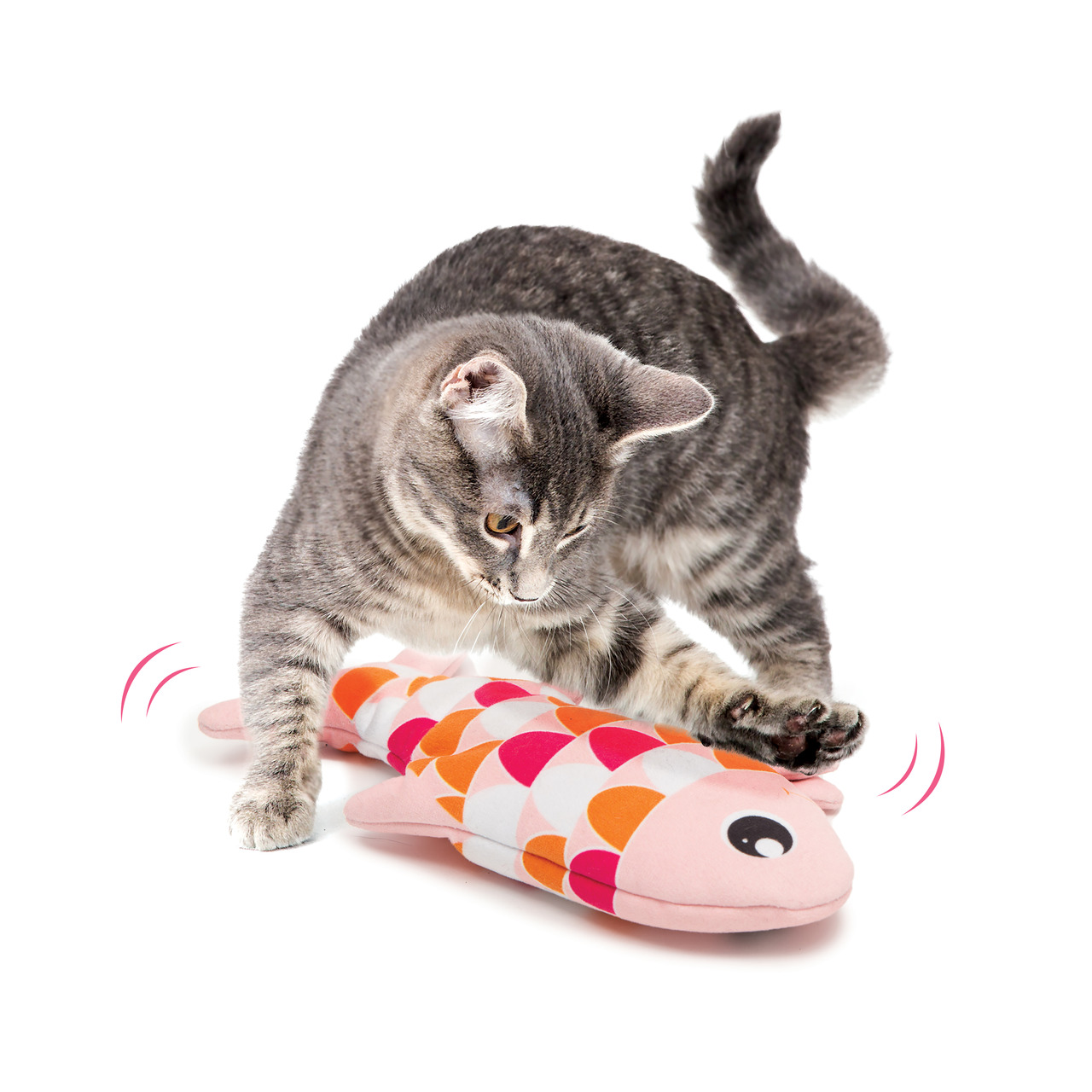Catit Katzenspielzeug, fischförmig, interaktiv, für Katzen jeden Alters, leuchtende Farben, ideal zur Beschäftigung.