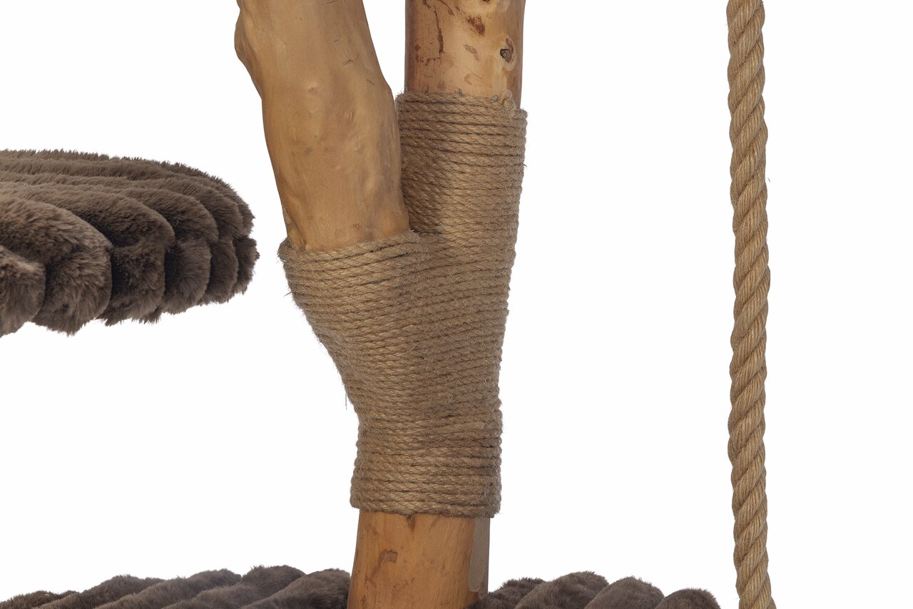 Designed by Lotte Kratzbaum für Katzen, hellgrau, moderner Stil, ideal zum Klettern, Schlafen und Spielen, ca. 120 cm hoch.