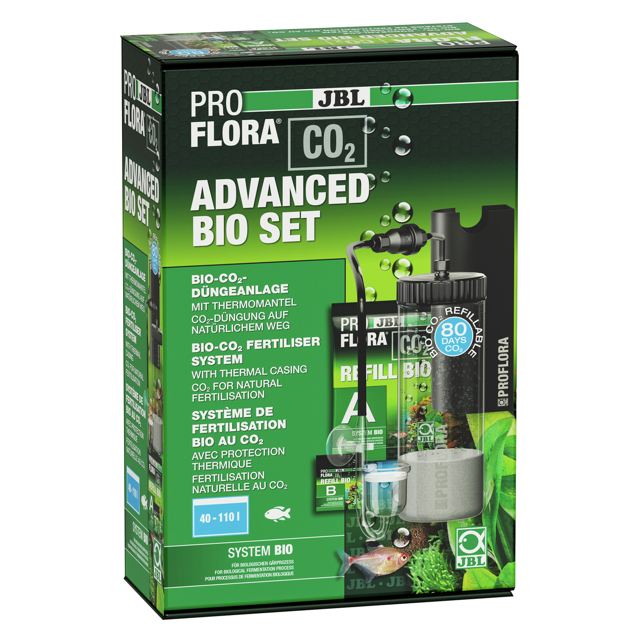 JBL ProFlora CO2 Advanced Bio Set, CO2-Düngesystem für Aquarienpflanzen (40-110 l), natürliche Düngung, hält bis zu 80 Tage.