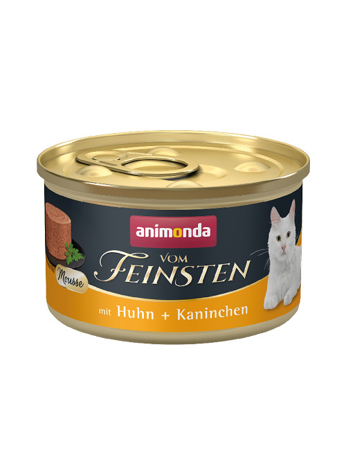 Animonda Vom Feinsten Mousse mit Huhn + Kaninchen Katzen Nassfutter 85 g