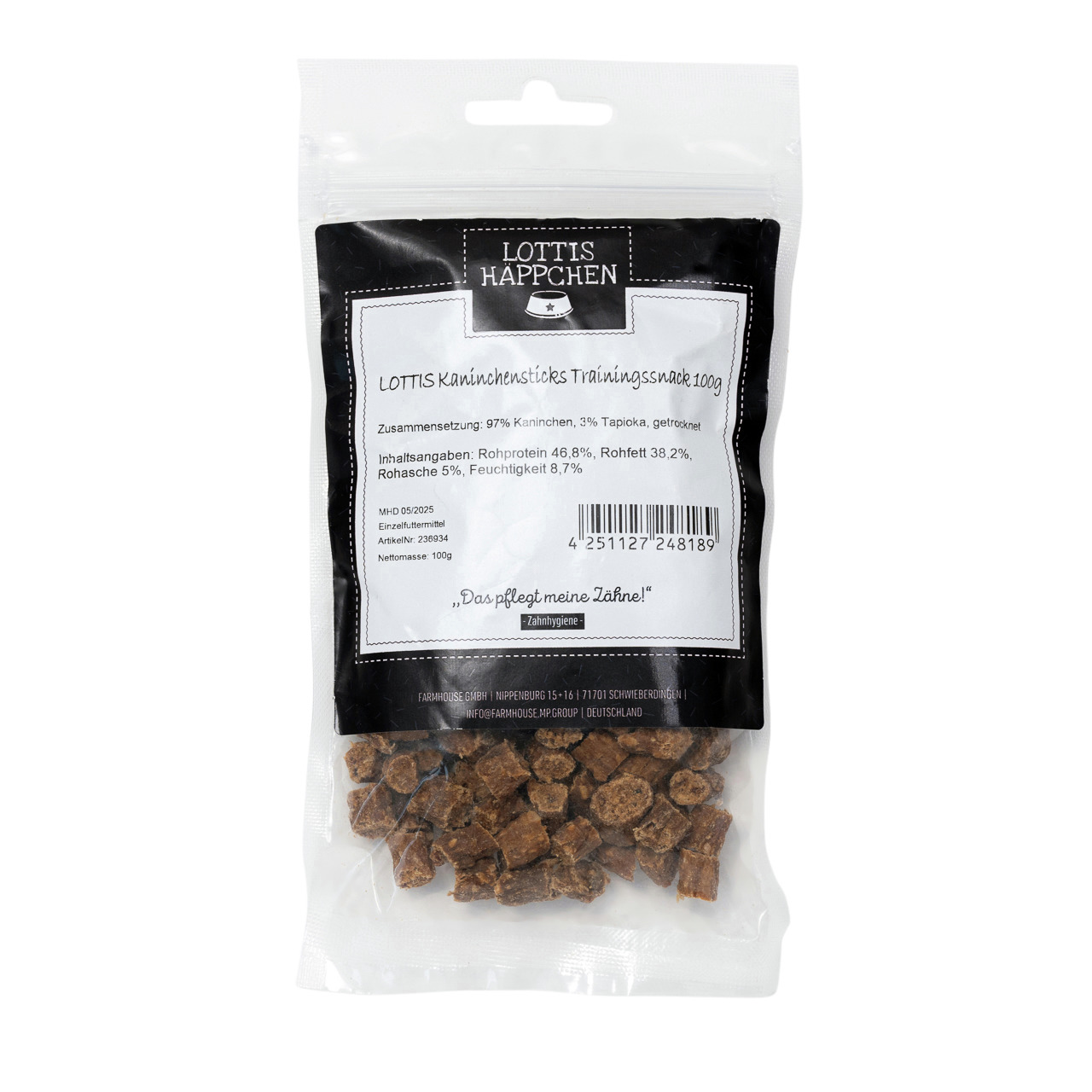LOTTIS HÄPPCHEN Kaninchensnacks Trainingssnack 100 g