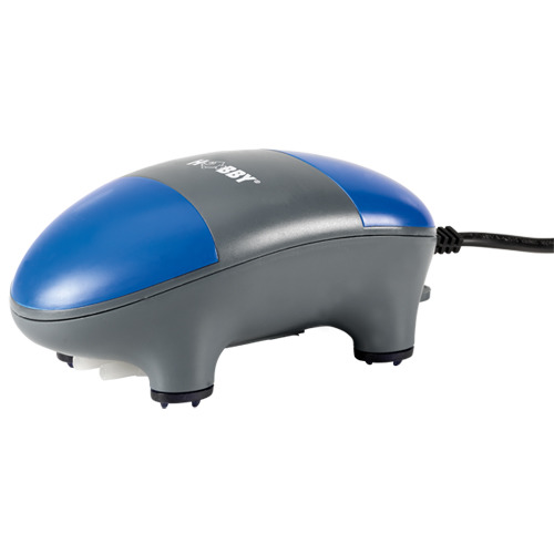 HOBBY Aqua Air 100 Luftpumpe, für Aquarienliebhaber, Sauerstoffversorgung, kompakt, rutschfeste Füße, Kabelbetrieb, grau-blau.