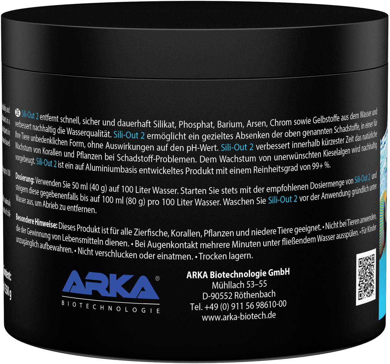 ARKA Sili-Out 2, Wasseraufbereitungsmittel, 500 g, für Zierfische, Korallen & Pflanzen, entfernt Silikat, Phosphat & Barium.