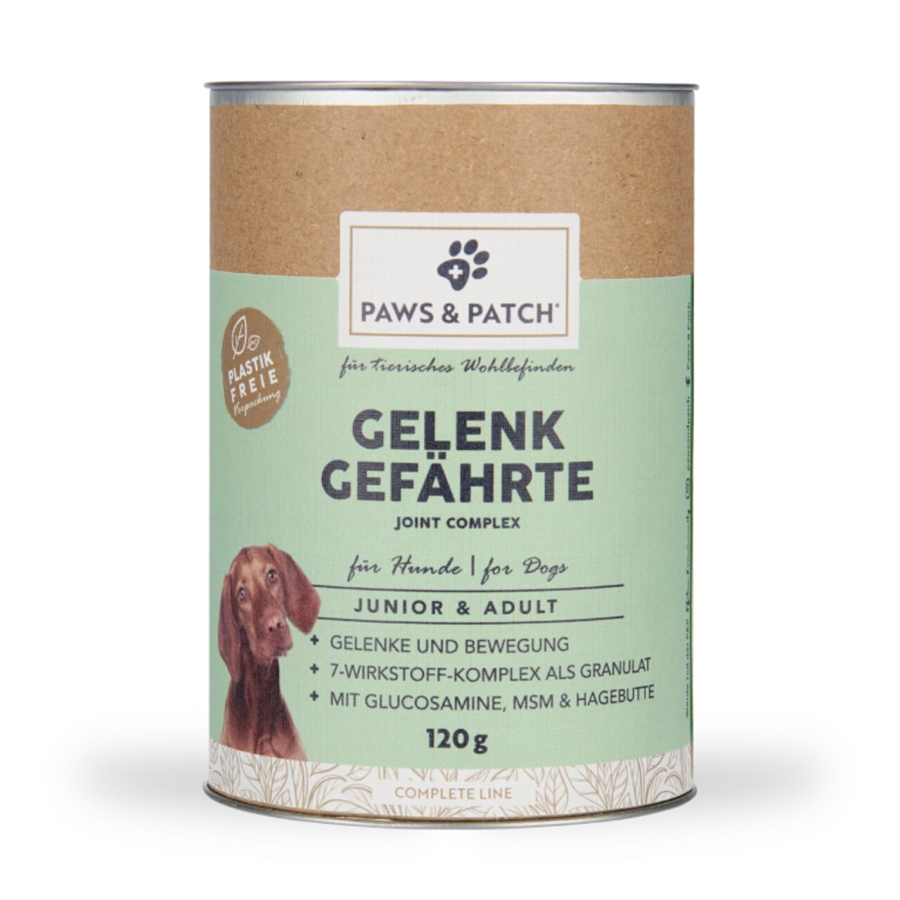 Paws & Patch Gelenkgefährte für Hunde, Junior & Adult, 120 g, unterstützt Gelenke mit Glucosamin, MSM & Hagebutte.