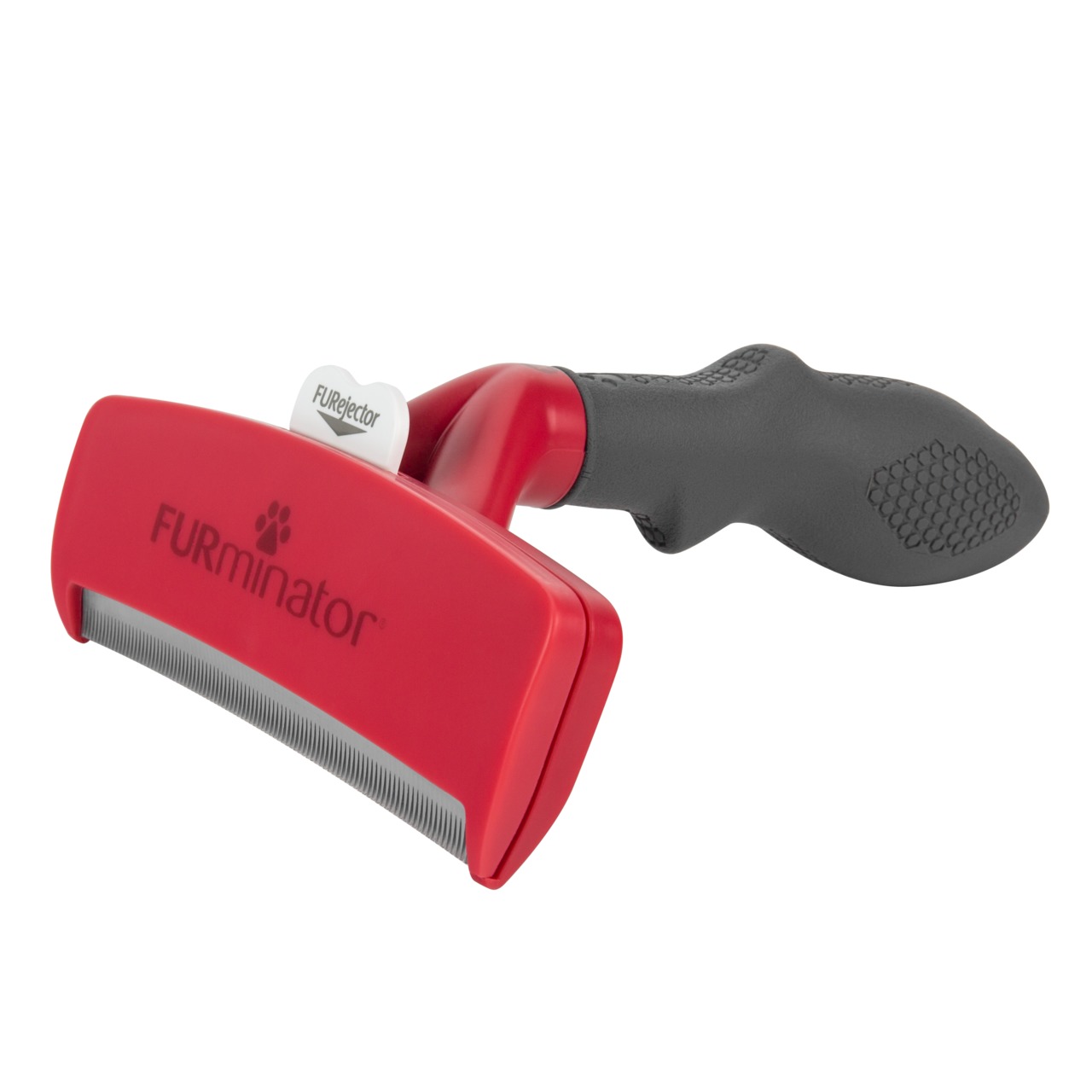 FURminator deShedding-Tool, Hunde/Katzen, Rot, ergonom. Griff, entfernt lose Haare, reduziert Haaren bis 90 %, Edelstahlkante, FUREjector.