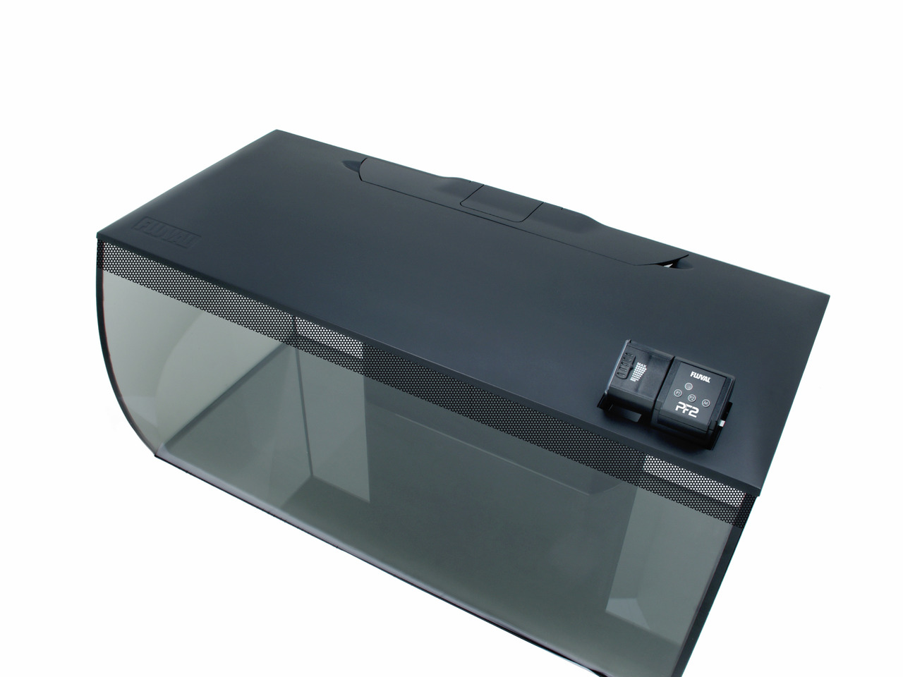 Fluval Flex Aquarium-Set, für Süßwasserfische, LED-Beleuchtung, gebogenes Frontglas, integriertes Filtersystem, modern & stilvoll.