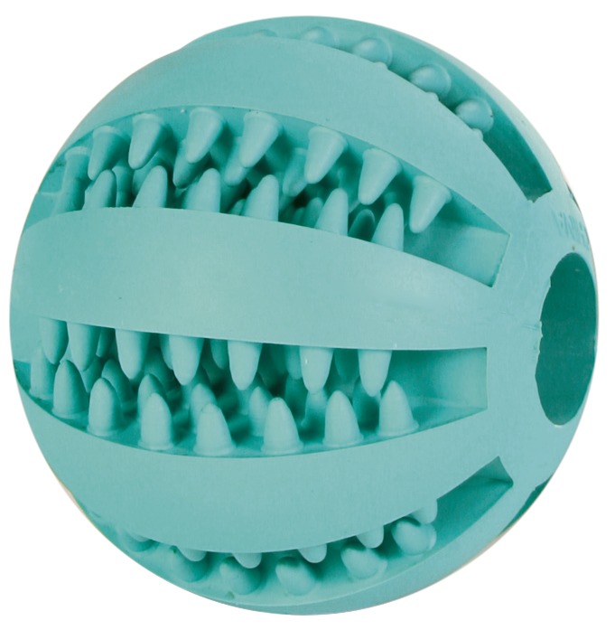 TRIXIE Hundespielball, türkis, aus Gummi mit Noppen, Zahnpflege & Zahnfleischmassage, für Hunde, ideal für Kauspiel & Beschäftigung.