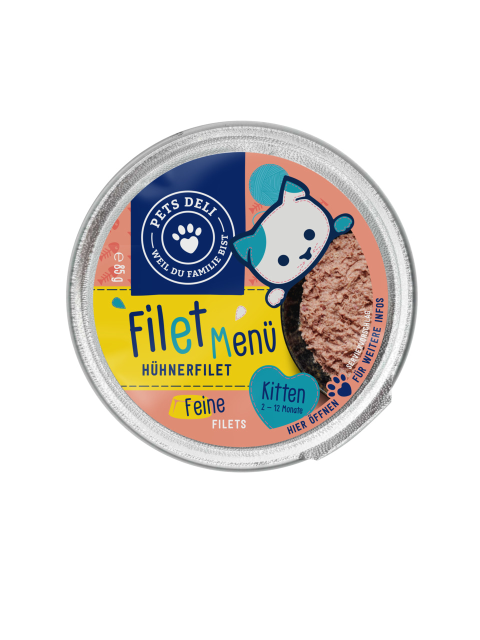 Pets Deli Junior Filet Menü Hühnerfilet 85 Gramm Katzennassfutter