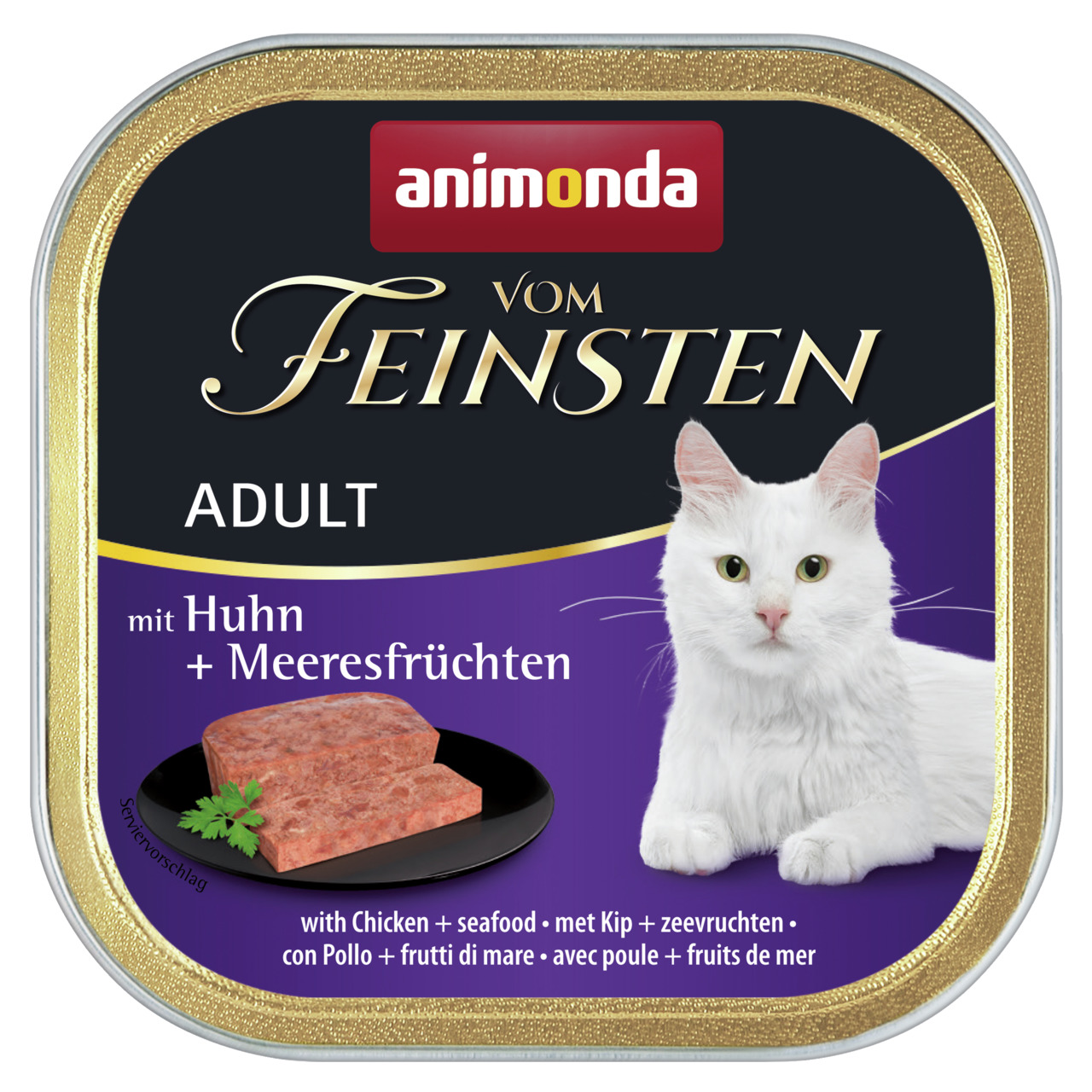 Sparpaket 32 x 100 g Animonda vom Feinsten Adult mit Huhn + Meeresfrüchten Katzen Nassfutter