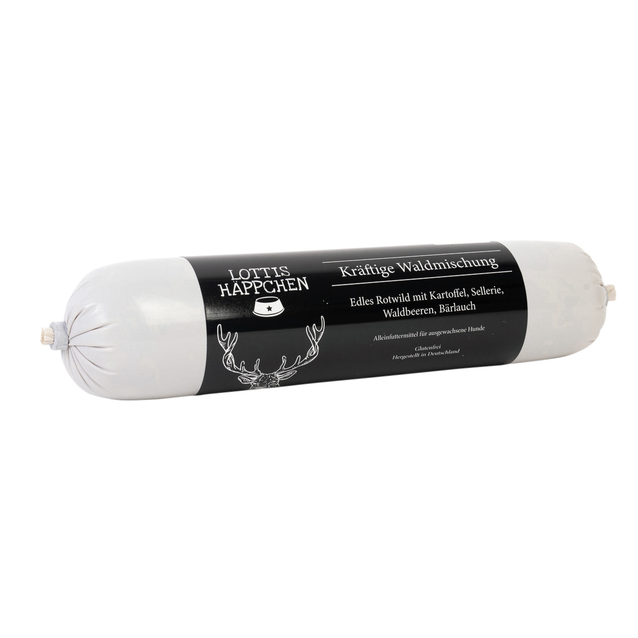 Lottis Häppchen „Kräftige Waldmischung“, Alleinfutter f. Hunde, Rotwild, Kartoffel, Sellerie, Waldbeeren, Bärlauch, 500g, Made in DE.