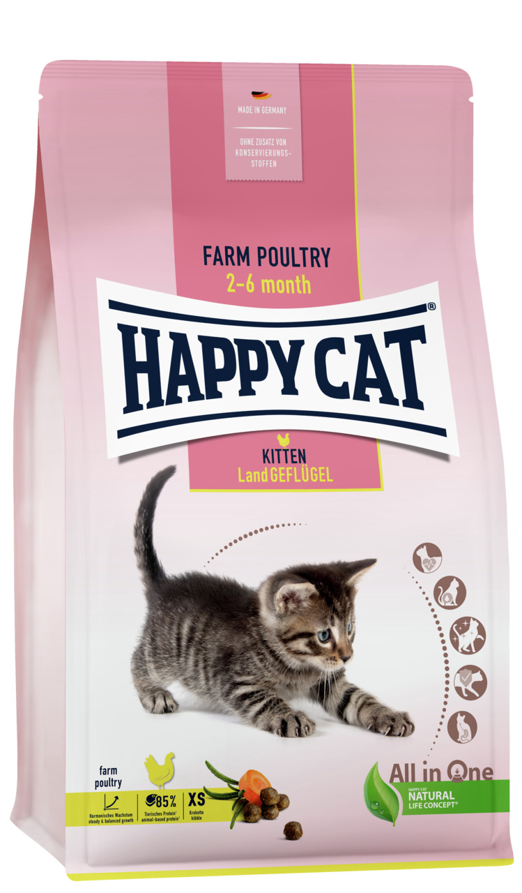 HAPPY CAT Supreme Young Kitten Land-Geflügel 300 Gramm Katzentrockenfutter
