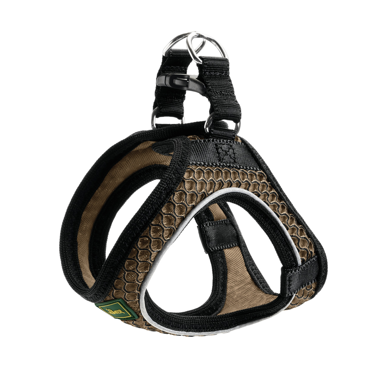 HUNTER Geschirr "Hilo Comfort" für Hunde, Braun, atmungsaktiv, reflektierend, leicht, stabil, für alle Größen, mit Klickverschluss.