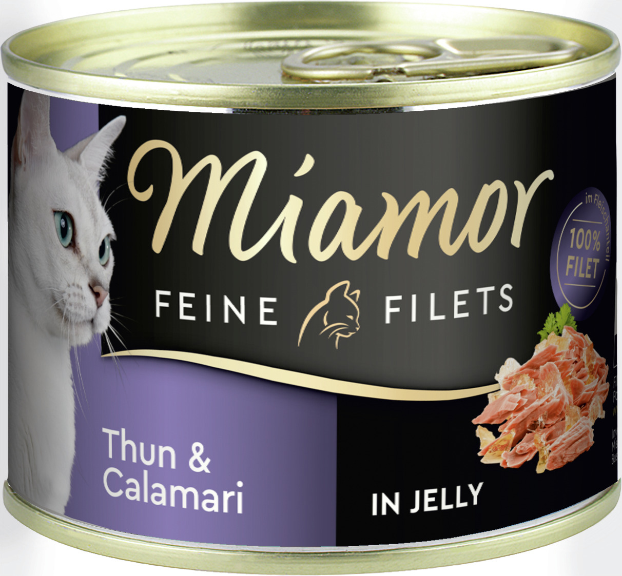 Miamor Feine Filets Katzenfutter, Thunfisch & Calamari in Gelee, 100% Filet.
