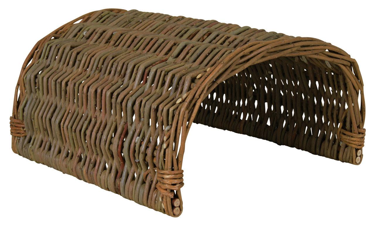 TRIXIE Weidenbrücke f. Kleintiere (Kaninchen-Meerschweinchen), Versteck-Kletterhilfe-Ruheplatz, Holz, ideal z. Nagen, artgerecht.