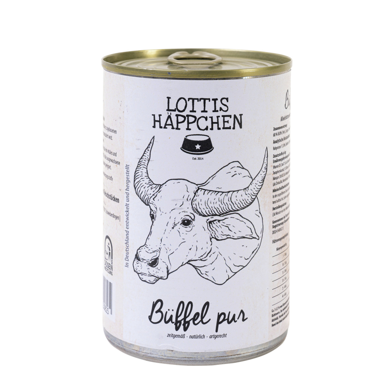 Lottis Häppchen Büffel Pur Hunde Nassfutter 400 g