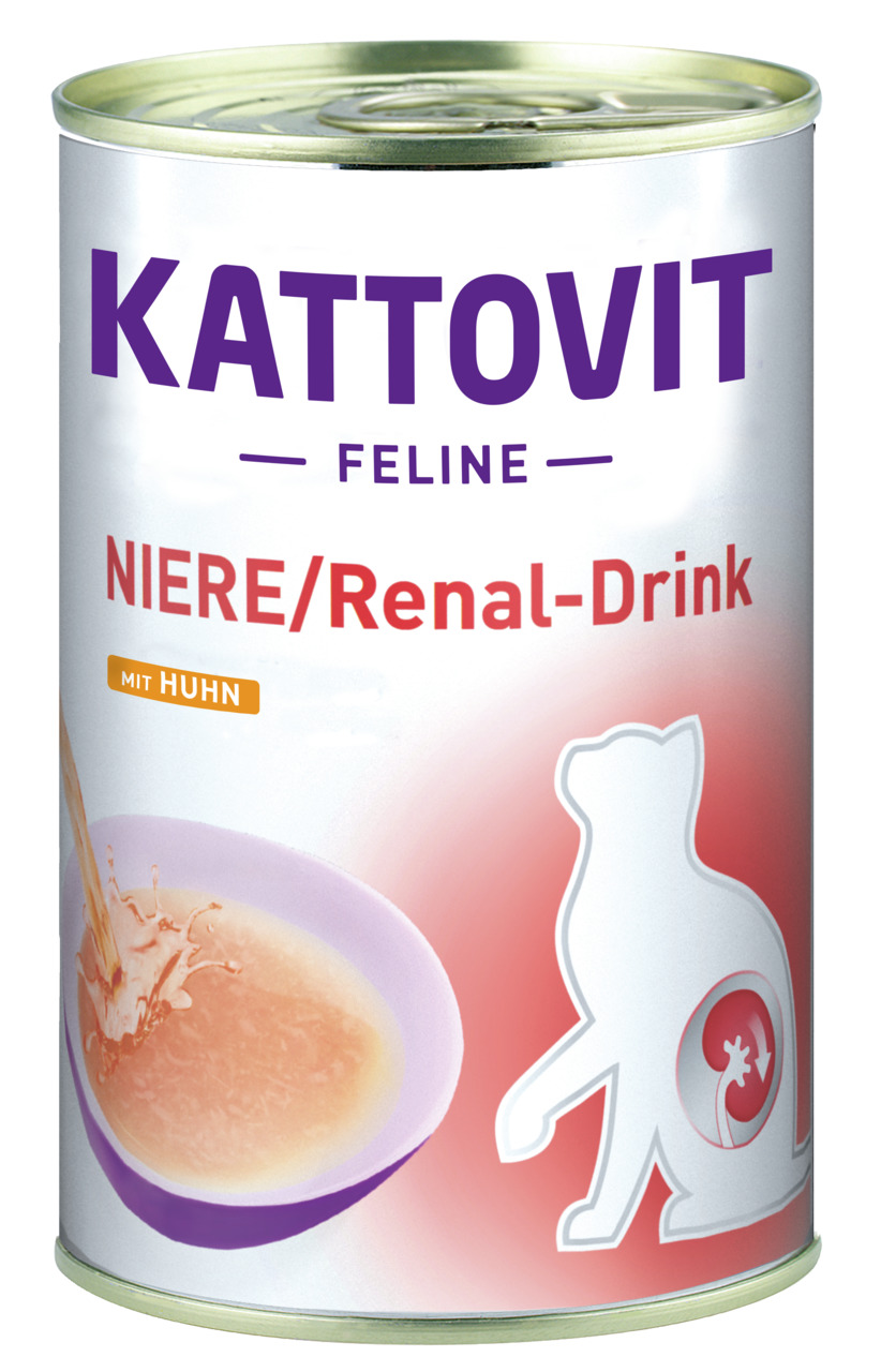 Sparpaket 24 x 135 ml Kattovit Niere/Renal-Drink Katzen Nahrungsergänzung