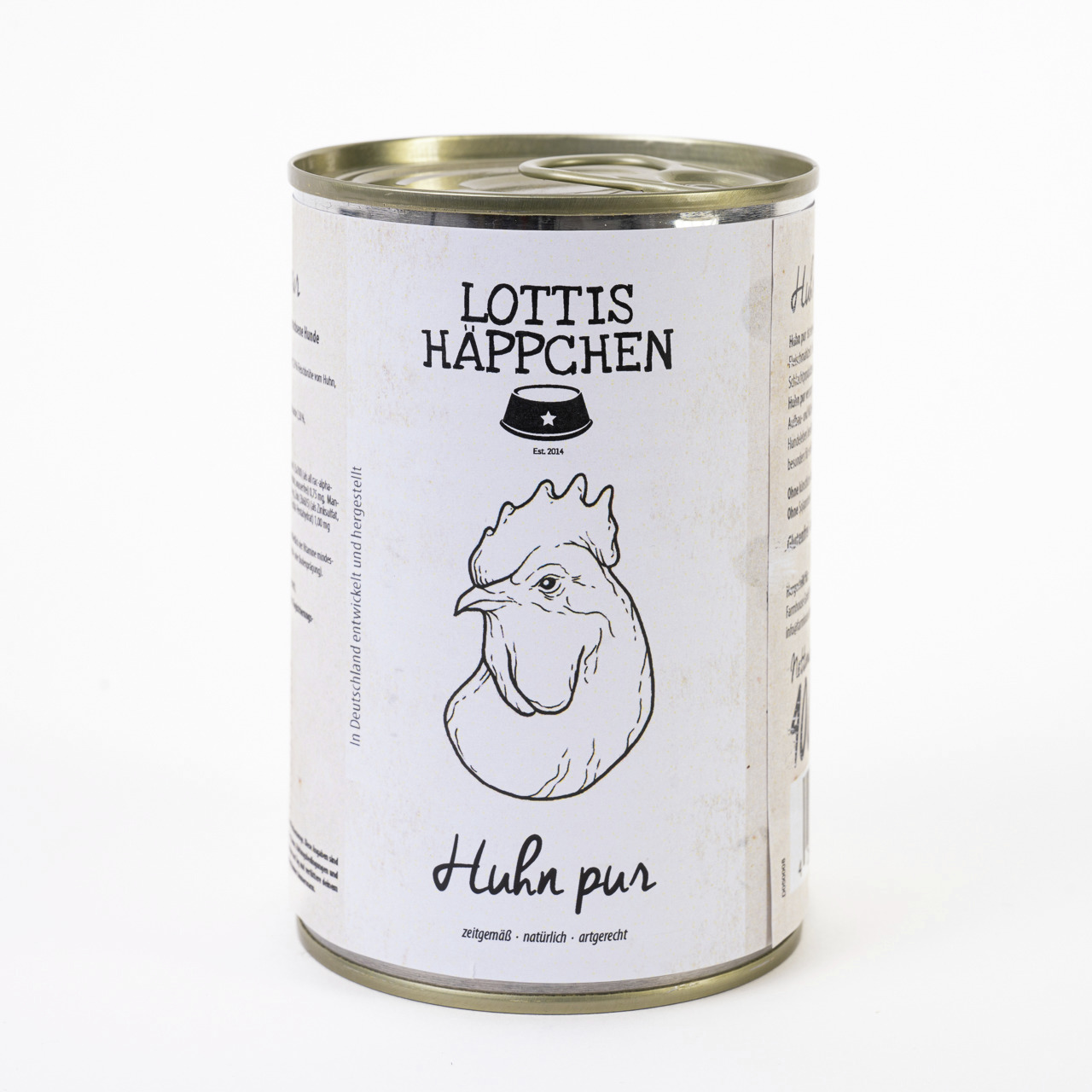 Sparpaket 6 x 400 g Lottis Häppchen Huhn pur Hunde Nassfutter