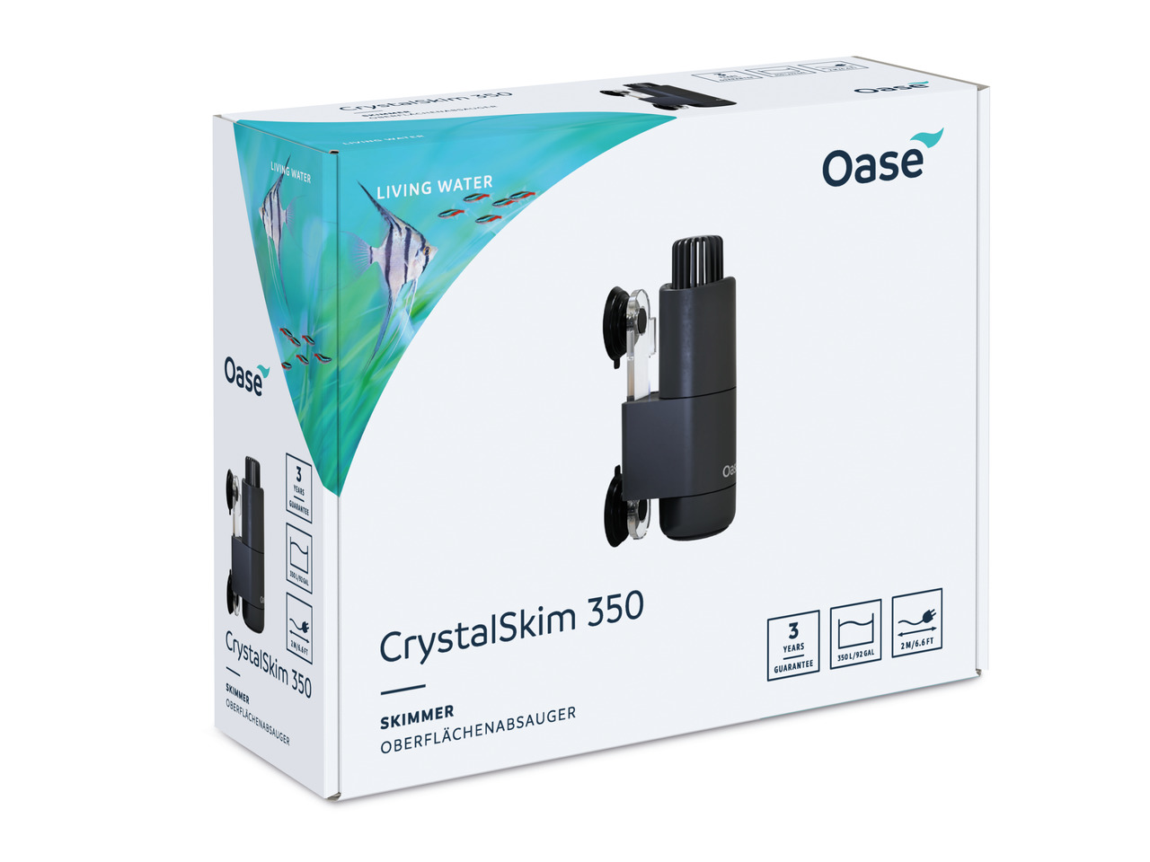 Oase CrystalSkim 350: Oberflächenabsauger für Aquarien bis 350L, 3 Jahre Garantie, für sauberes Wasser, Zielgruppe: Aquarienbesitzer.