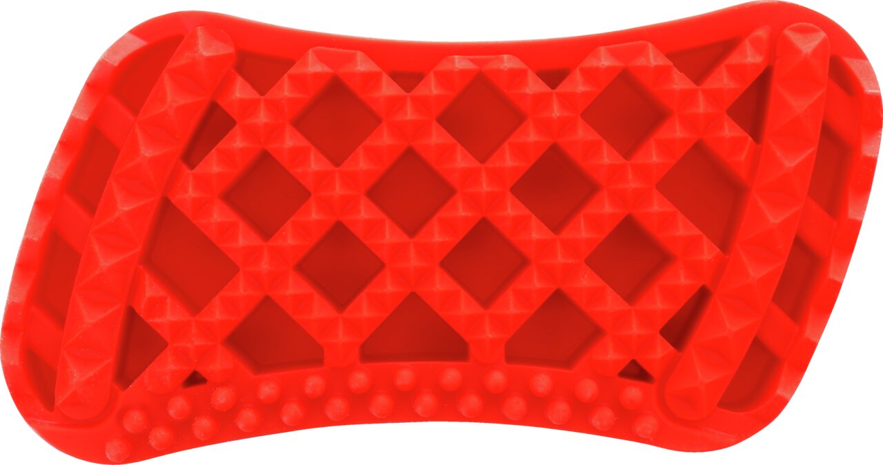 Pet+Me Pflege-/Massagewerkzeug, rot, für Hunde & Katzen, flexibles Silikon, sanfte Fellpflege, Haarentfernung, fördert Durchblutung.