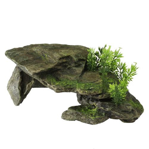 AQUA DELLA Felsen, für Aquarienliebhaber, Versteckmglk. für Fische, realistische Steinoptik mit Pflanzen, nat. Atmosphäre.