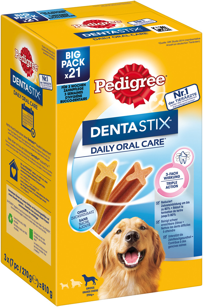 Pedigree DentaStix Daily Oral Care Hunde Snack groß 21 Stück