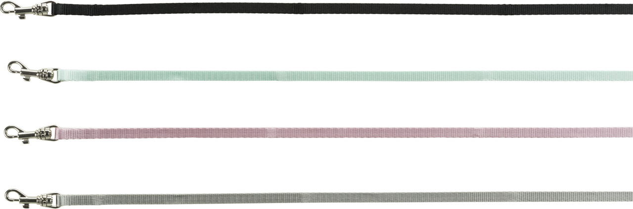 TRIXIE Hundeleinen, Nylon, stabiler Metallkarabiner, Farben: Schwarz, Mint, Rosa, Grau, für Hunde, EAN: 4011905041827.