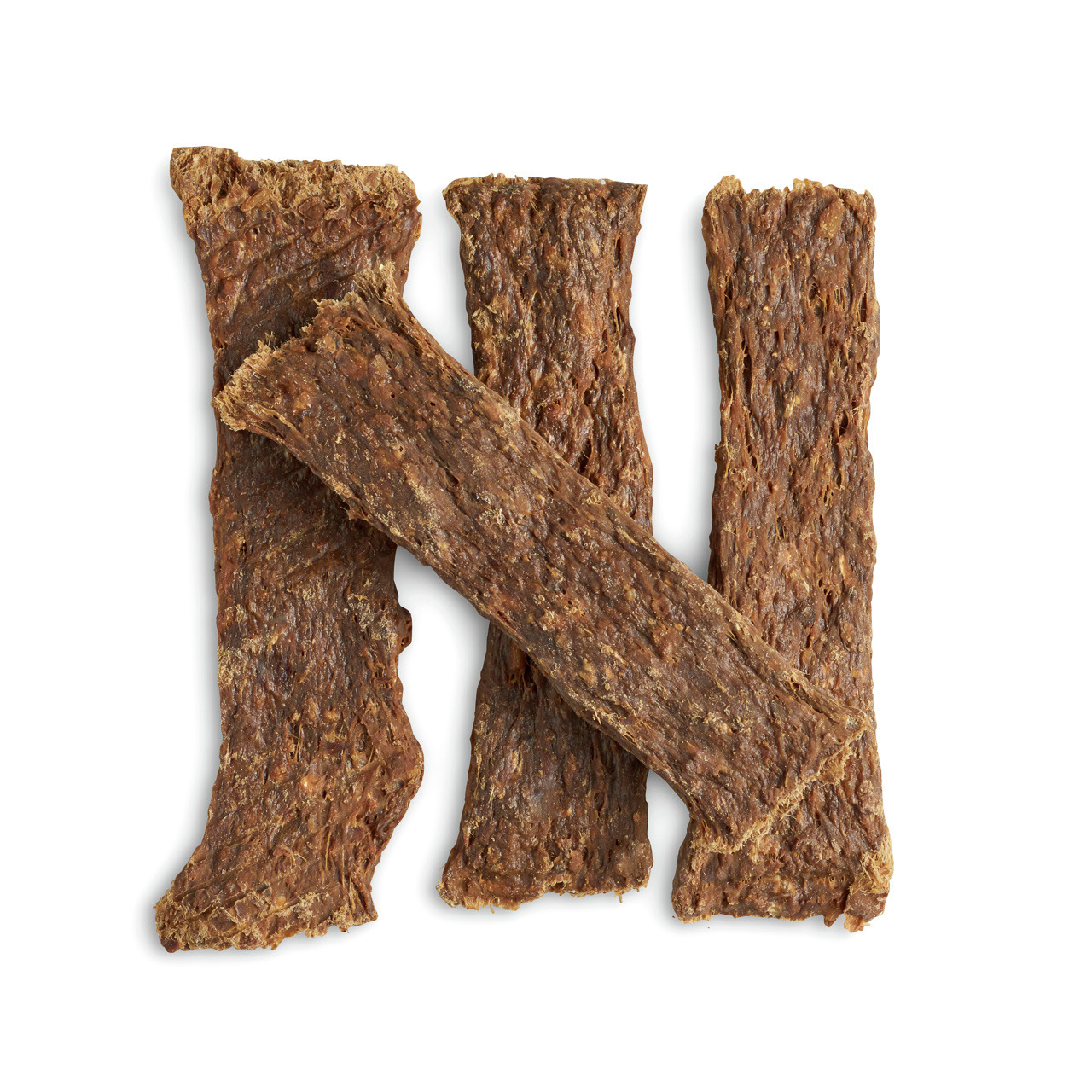 Lottis Häppchen Rinderhautstreifen für Hunde: getrocknete Rinderhaut, Zahnpflege, langer Kauspaß, 4 Streifen.