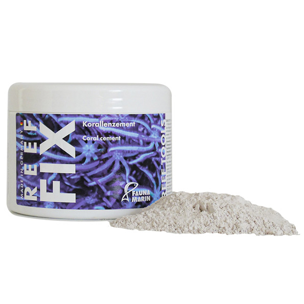 Fauna Marin Reef Fix, Korallenzement für Aquarien, ideal für Aquarienbesitzer, lila Etikett, pulverförmig, Dose.