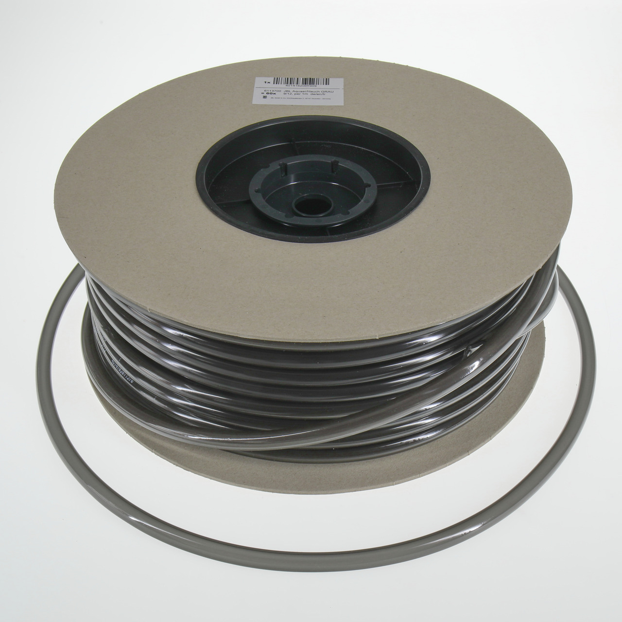 JBL PVC-Schlauch 4-6 mm, für Aquarien-Teiche, schwarz, stabil auf Pappspule mit Kunststoffkern, ideal für Aquaristik.