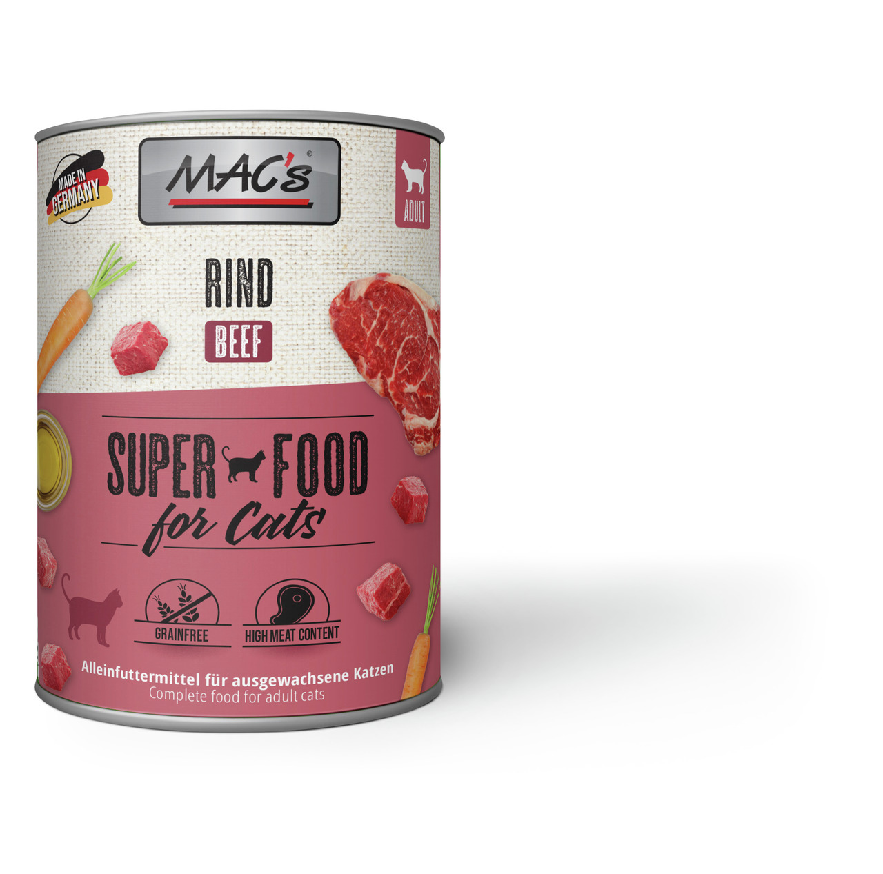 Sparpaket 24 x 800 g Mac's Rind Katzen Nassfutter