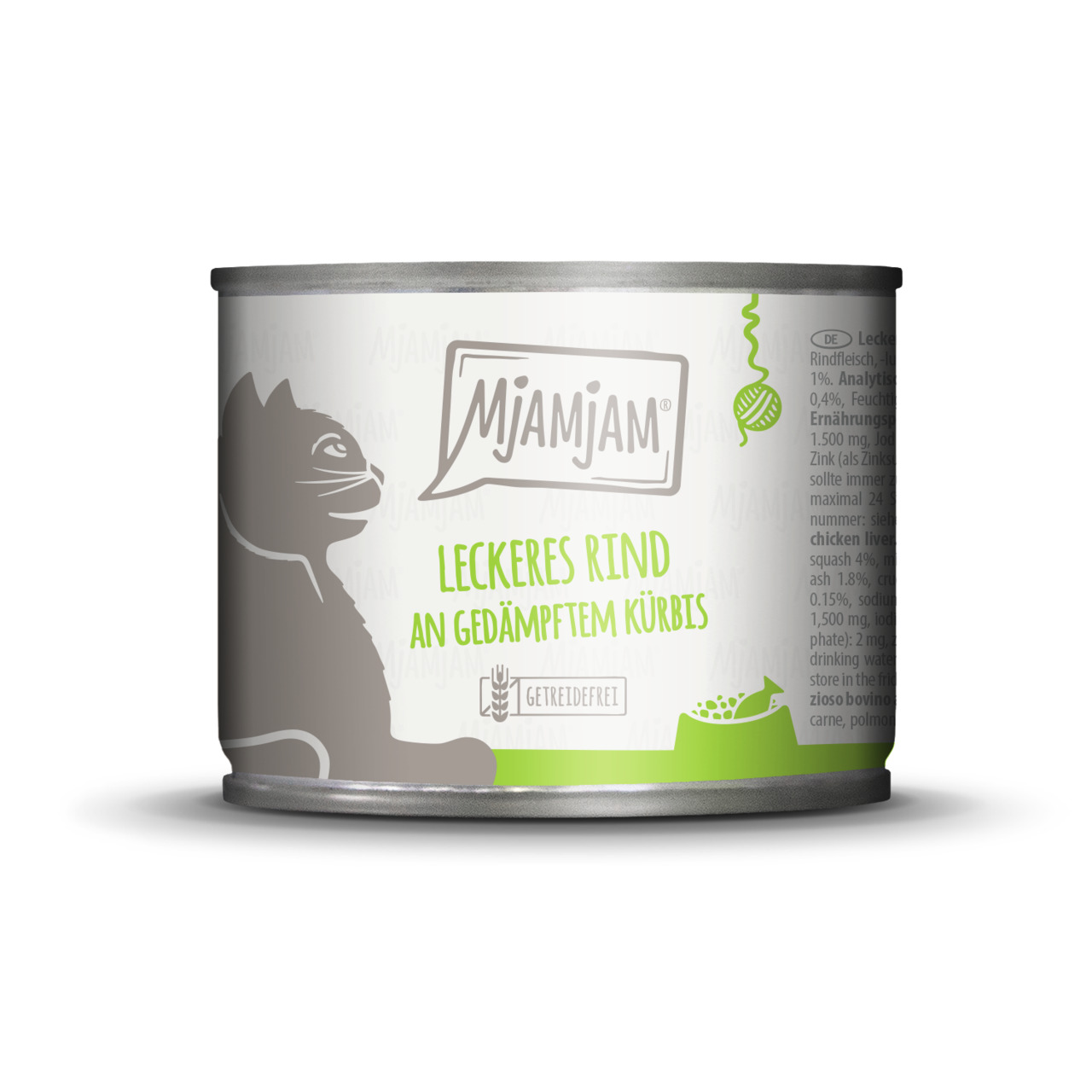 MJAMJAM Leckere Mahlzeit leckeres Rind an gedämpftem Kürbis 200g Dose Katzennassfutter