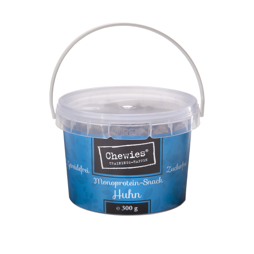 Chewies Trainings-Happen Huhn für Hunde, getreide- & zuckerfrei, 300 g, Monoprotein-Snack, ideal fürs Training, hochwertige Qualität.