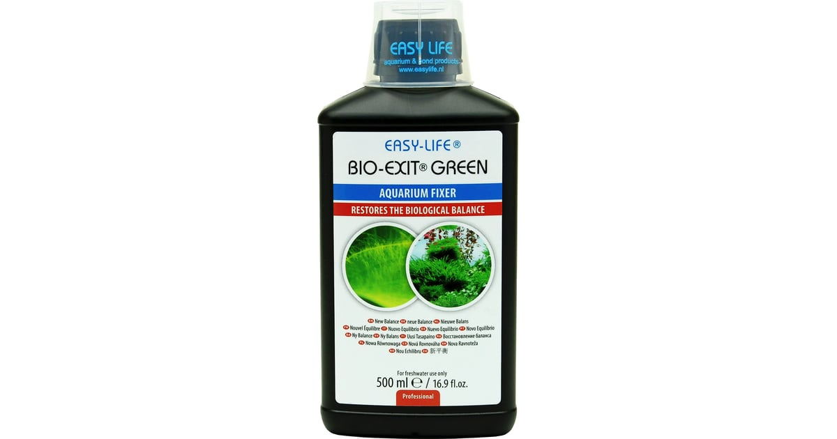 Easy-Life Bio-Exit Green Aquarium Fixer, 500 ml, für Aquarienbesitzer, stellt biolog. Gleichgewicht wieder her.
